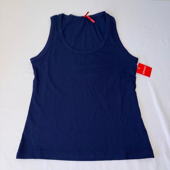 SPANX Tops - Spanx Midnight Navy Scoop Neck Basic Tank Ribbed Sleeveless Top medium